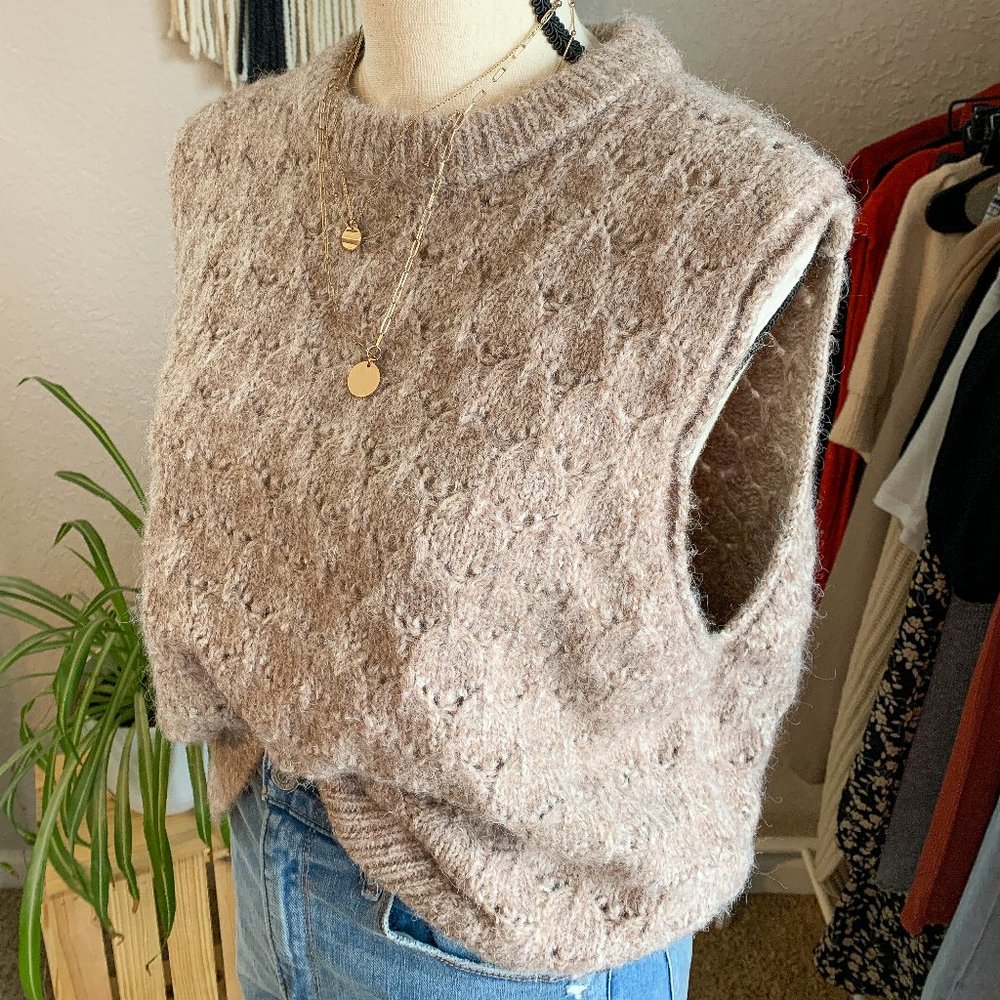 NWT Universal Thread Tan Knit Sweater Vest